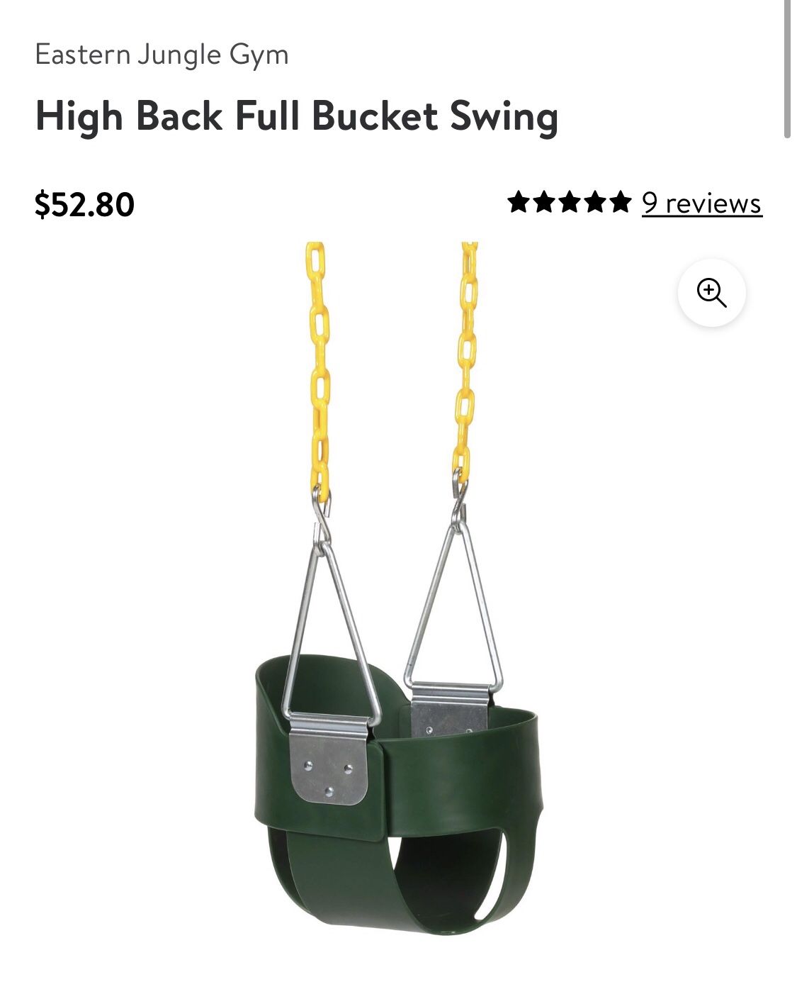 High Back Bucket Swing For Baby To Toddler