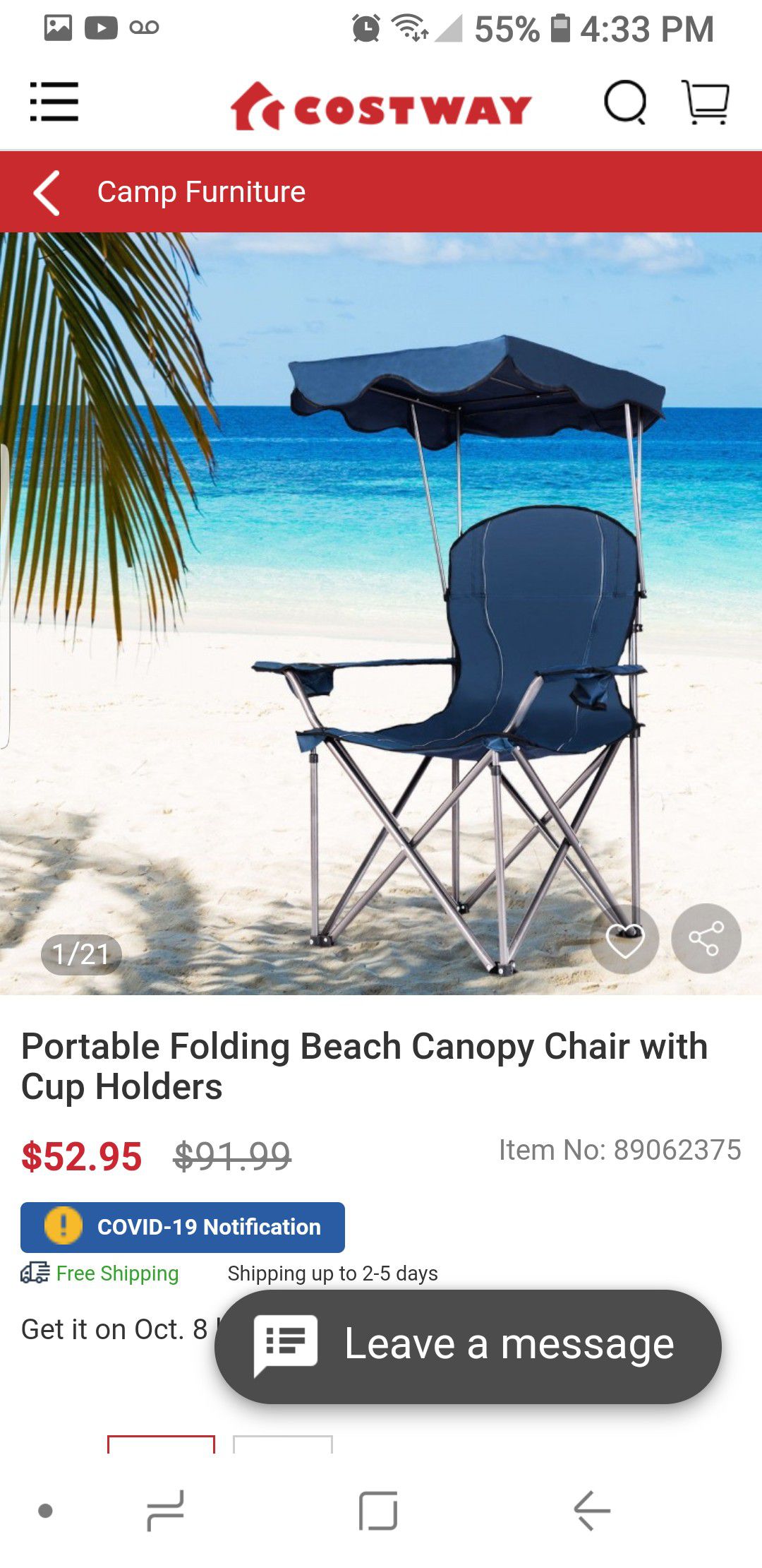Foldable chair with shed