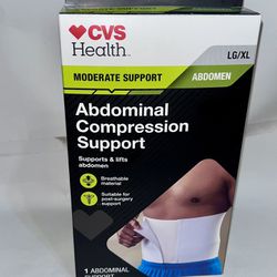 CVS HEALTH MODERATE SUPPORT ABDOMINAL COMPRESSION SUPPORT LG/XL WHITE