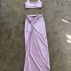 purple skirt and top set
