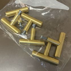 Brushed Brass Cabinet Hardware T-style Knob