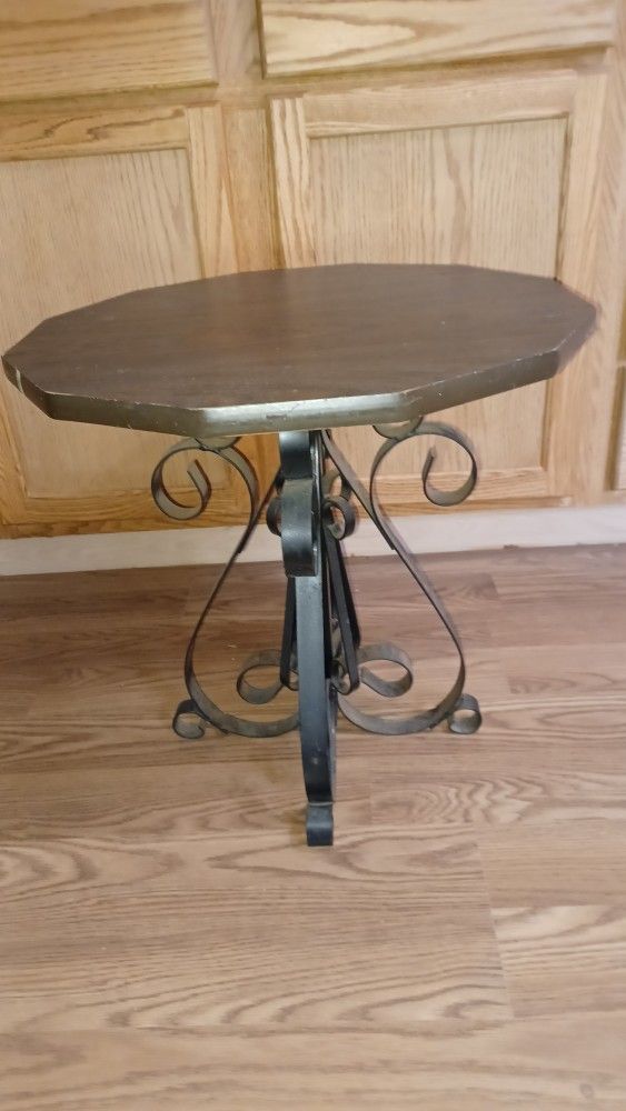 antique cast iron end table