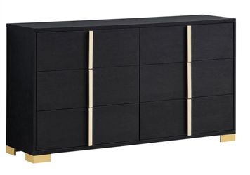 6 Drawer Dresser Black And Gold ( New) 