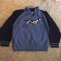 Boys heartstrings blue sweater with dog size 6
