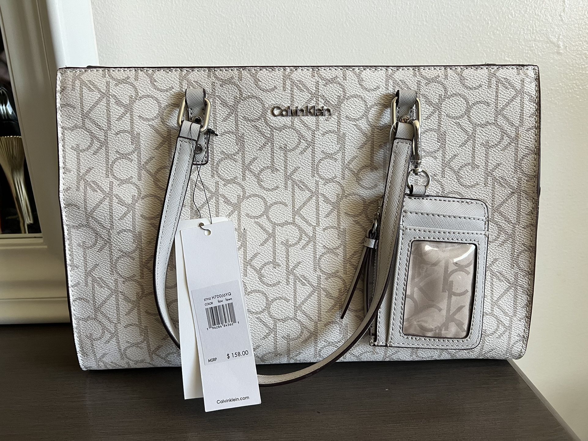 Calvin Klein Monogram CK Signature Satchel Hand Bag