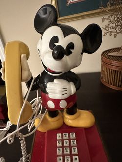 Vintage Mickey Mouse Phone & Disney Mugs