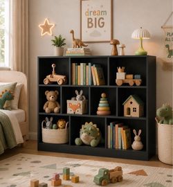 Office Bookshelf, 3-Tier Open Bookcase, 10 Cube Storage Organizer for Bedroom, Living Room L-14