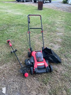Craftsman mower + weed whacker + 3 batteries