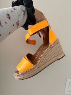 Orange Wedge Sandals