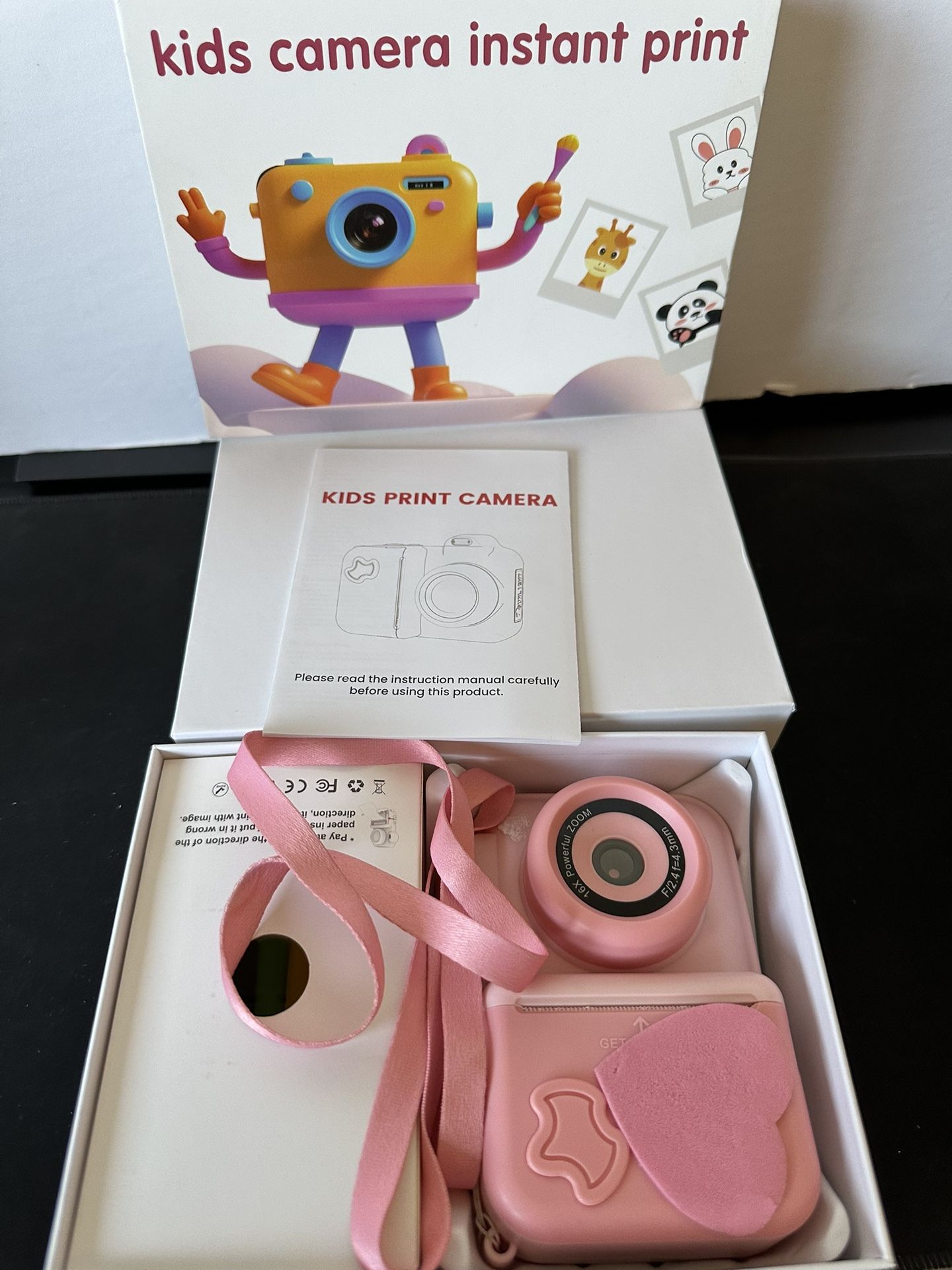 Kids Camera Instant Print, Christmas Birthday Gifts Toys for Girls Boys Age 4 5 6 7 8 9 10 11 12 Years Old,1080P HD Dual Lens Selfie Digital Camera wi