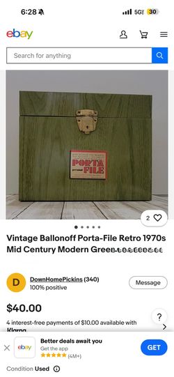 Vintage Porta File Personal Metal File Box