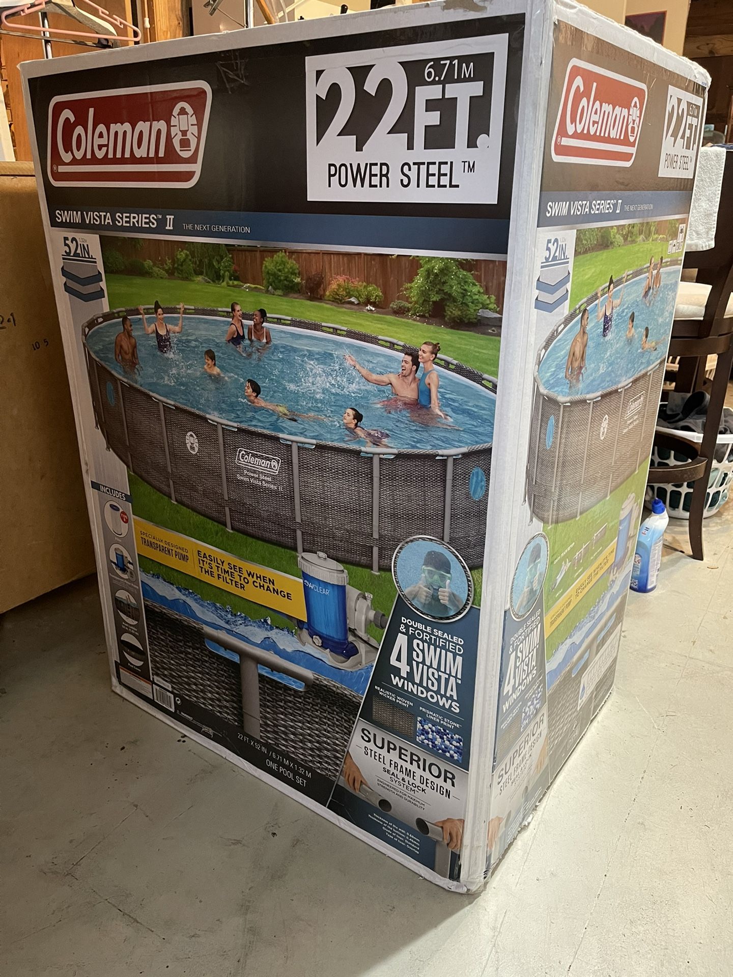 Coleman 22 Ft. Above Ground Pool, Power Steel Frame 