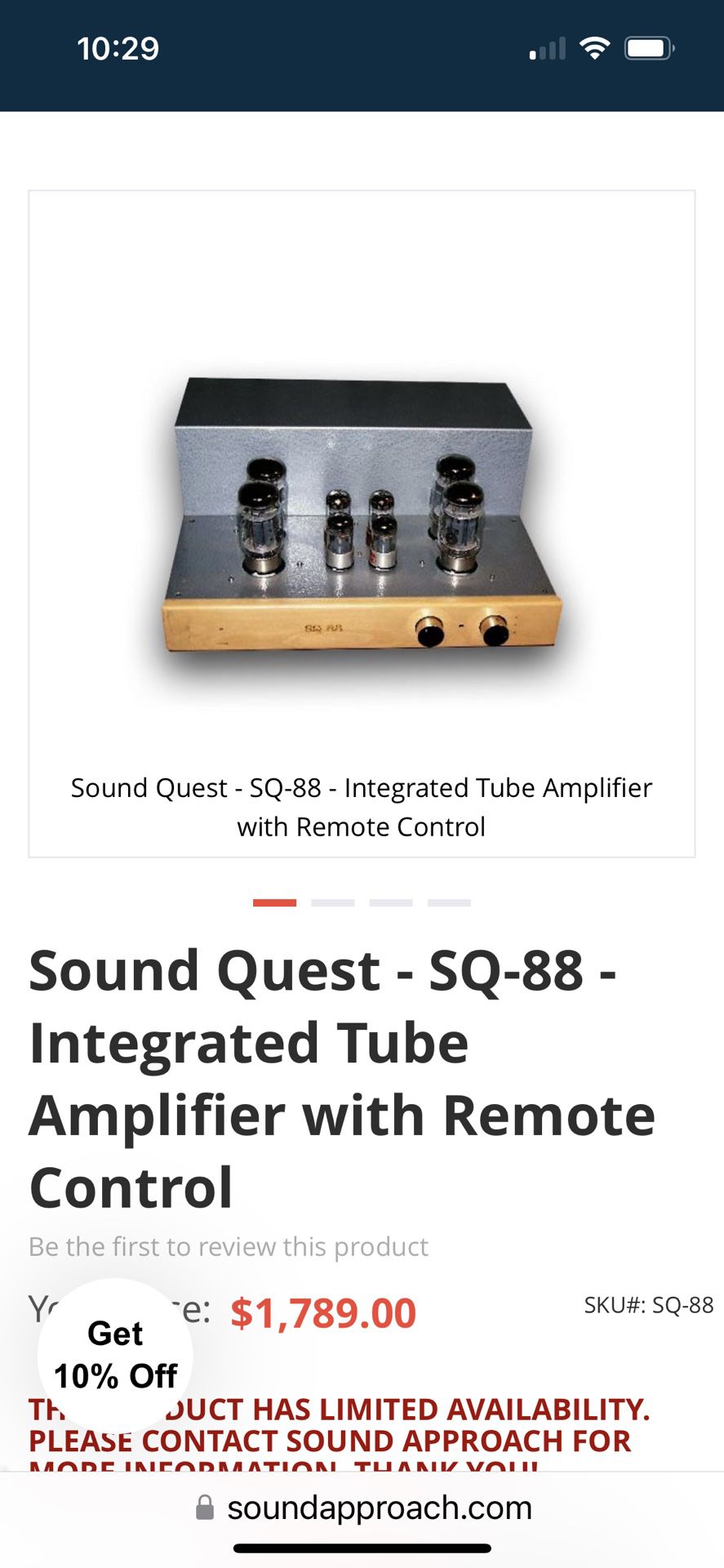 Sound Quest SQ-88 Stereo Tube Amplifier