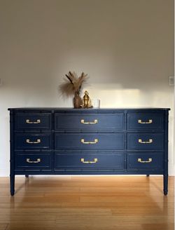 Navy Blue Henry Link Bamboo Dresser