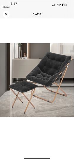 BEAUTIFUL BLACK FOLDABLE CHAIR AND FOOT REST ❗️⭐️