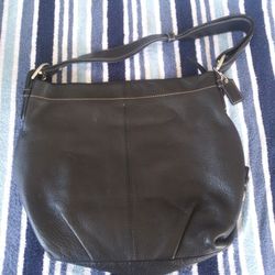 COACH F15064 LEATHER DUFFLE CROSSBODY SHOULDER BAG BLACK