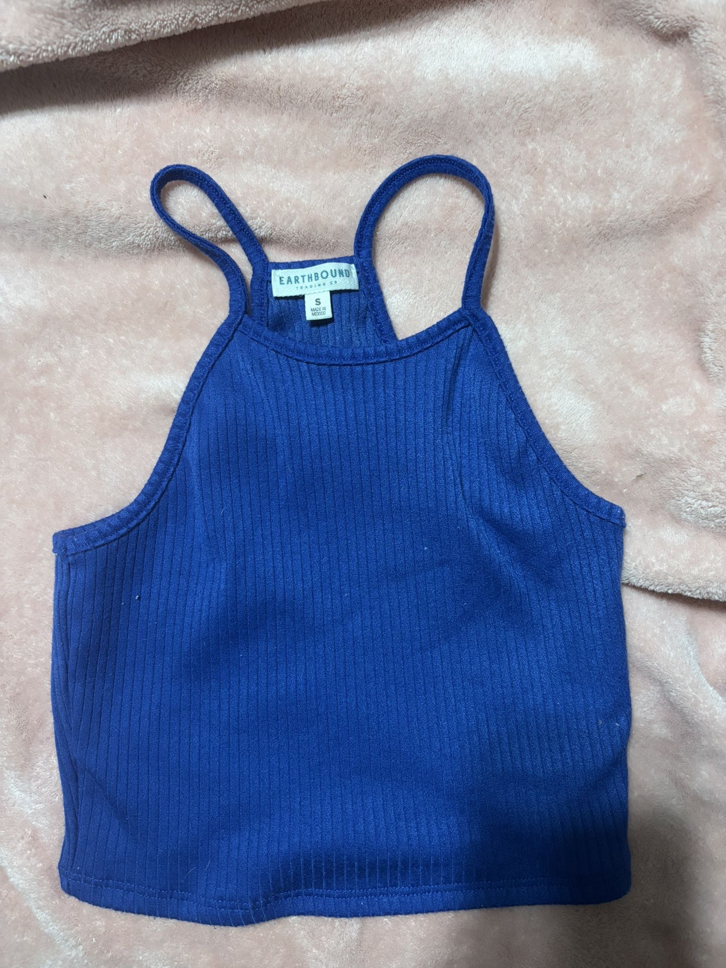 Blue Cropped Tank Top
