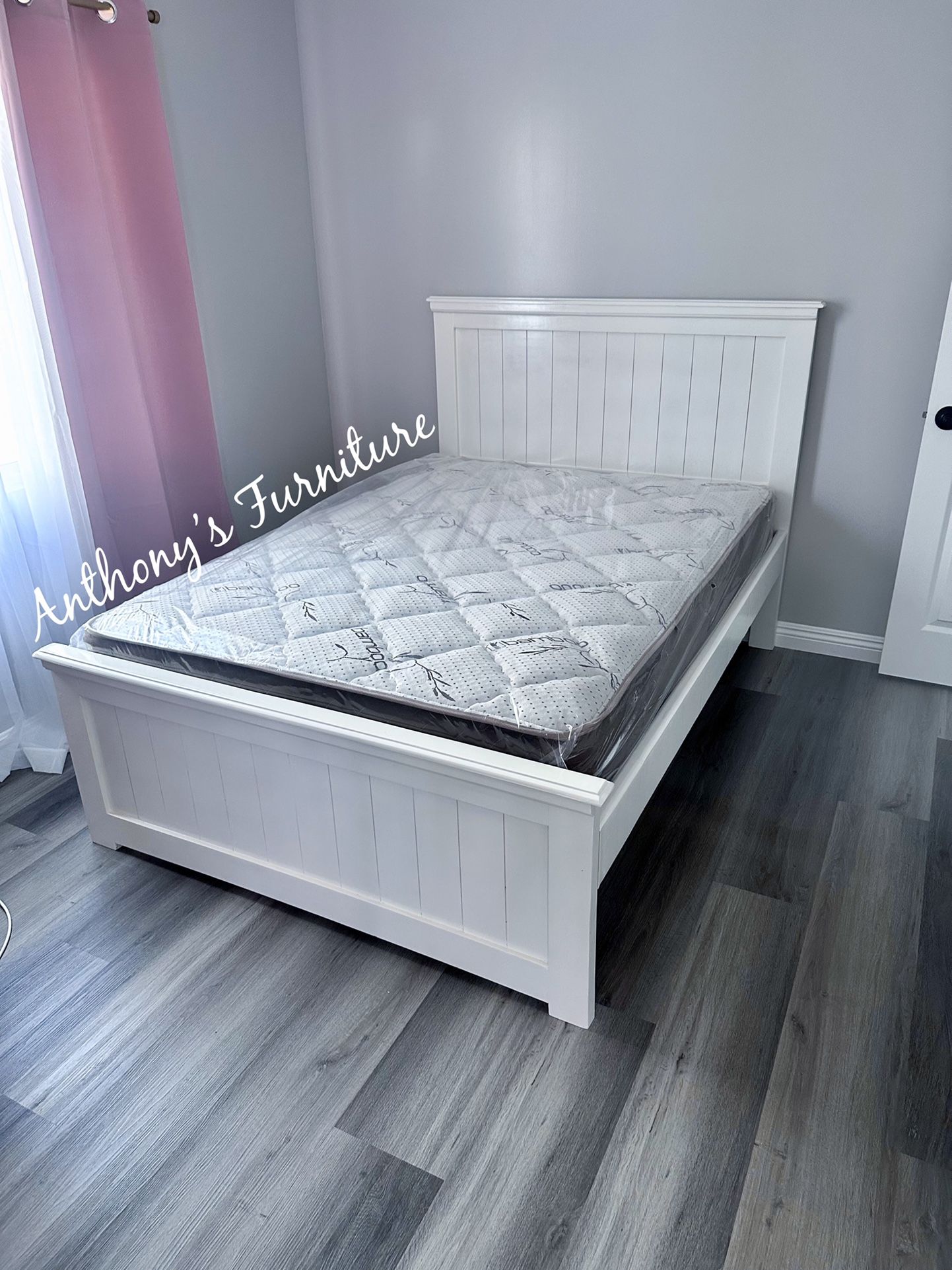 White Queen Bed Nd Bamboo Mattress 