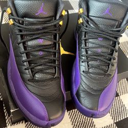 Air Jordan 12 purple black used and good condition size 9.5 
