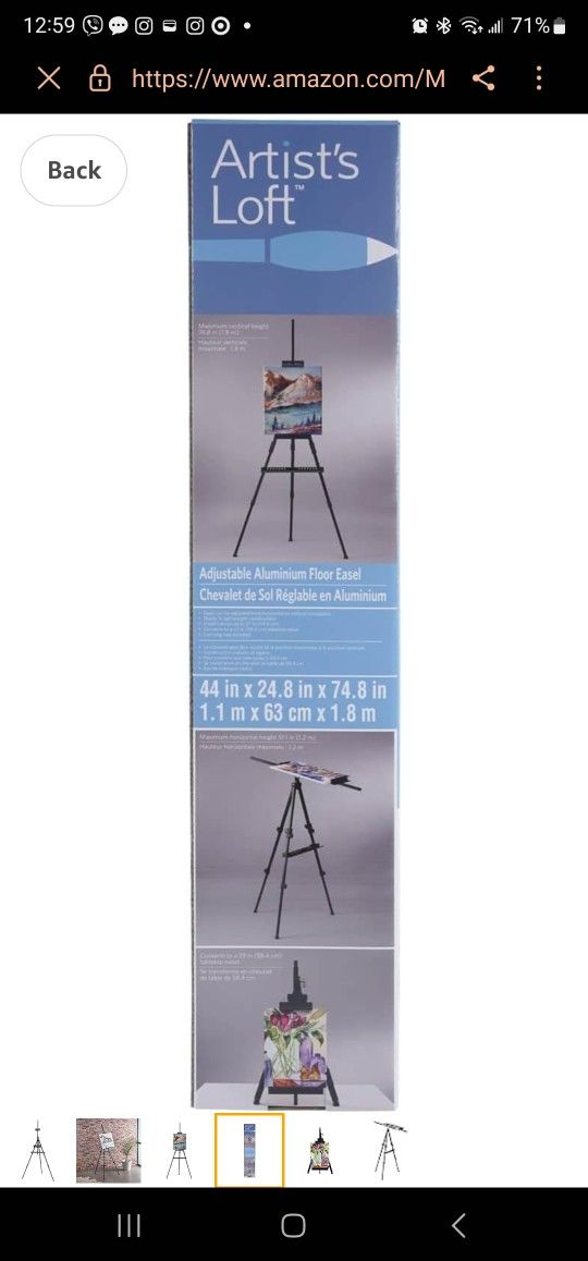 Adjustable Aluminum Floor Easel by Artist's Loftâ„¢