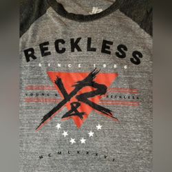 Mens Young & Reckless Grey Black, Size Medium