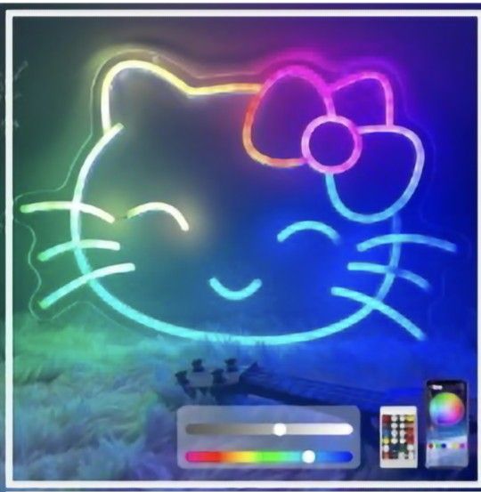 HELLO KITTY NEON LIGHT W/REMOTE