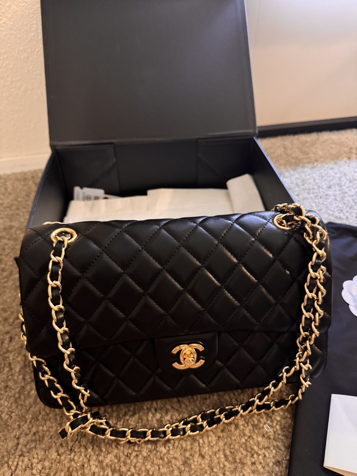 Leather Chanel bag With Tags And Card