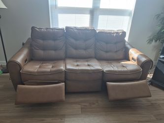 Brown  Leather Reclining Sofa for Sale
