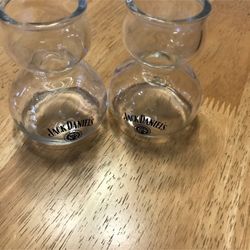 2-Old No. 7 Jack Daniels Whiskey Bubble Water Chaser Double Shot Glasses 6 oz