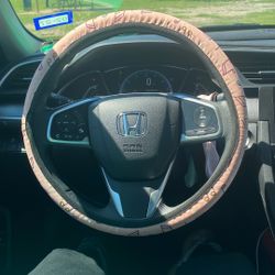 Pink music note car steering wheel cover