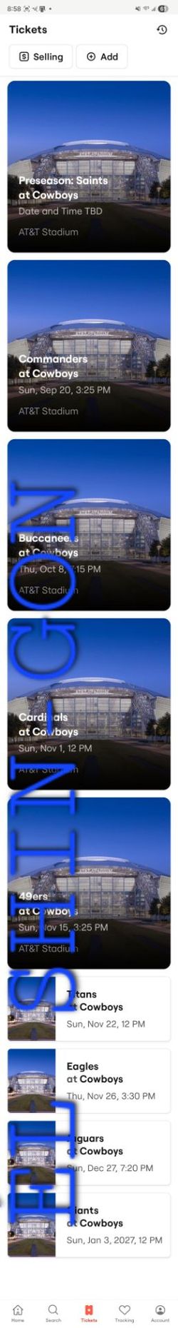 Dallas Cowboys Home Games Tickets