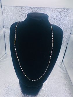 Tri Gold Mirror Chain Necklace 14k