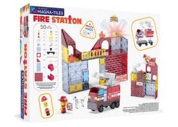 Magna-Tiles Fire Station 50-Piece Magnetic Construction Set