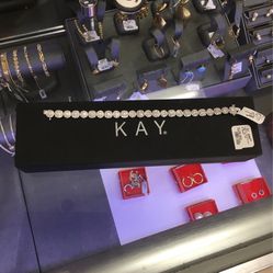 Kay Jewelers 10k White Gold Diamond Bracelet 