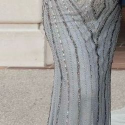 Prom dress/gown silver sequence