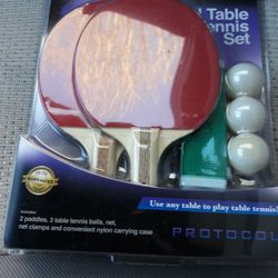Brand New Protocol Travel Table Tennis Set