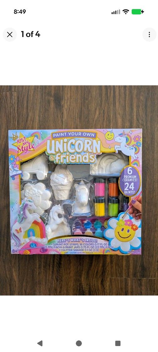 Paint Your Own Unicorn Friends DIY Design Girl Crafts Kit. Unopened in box.