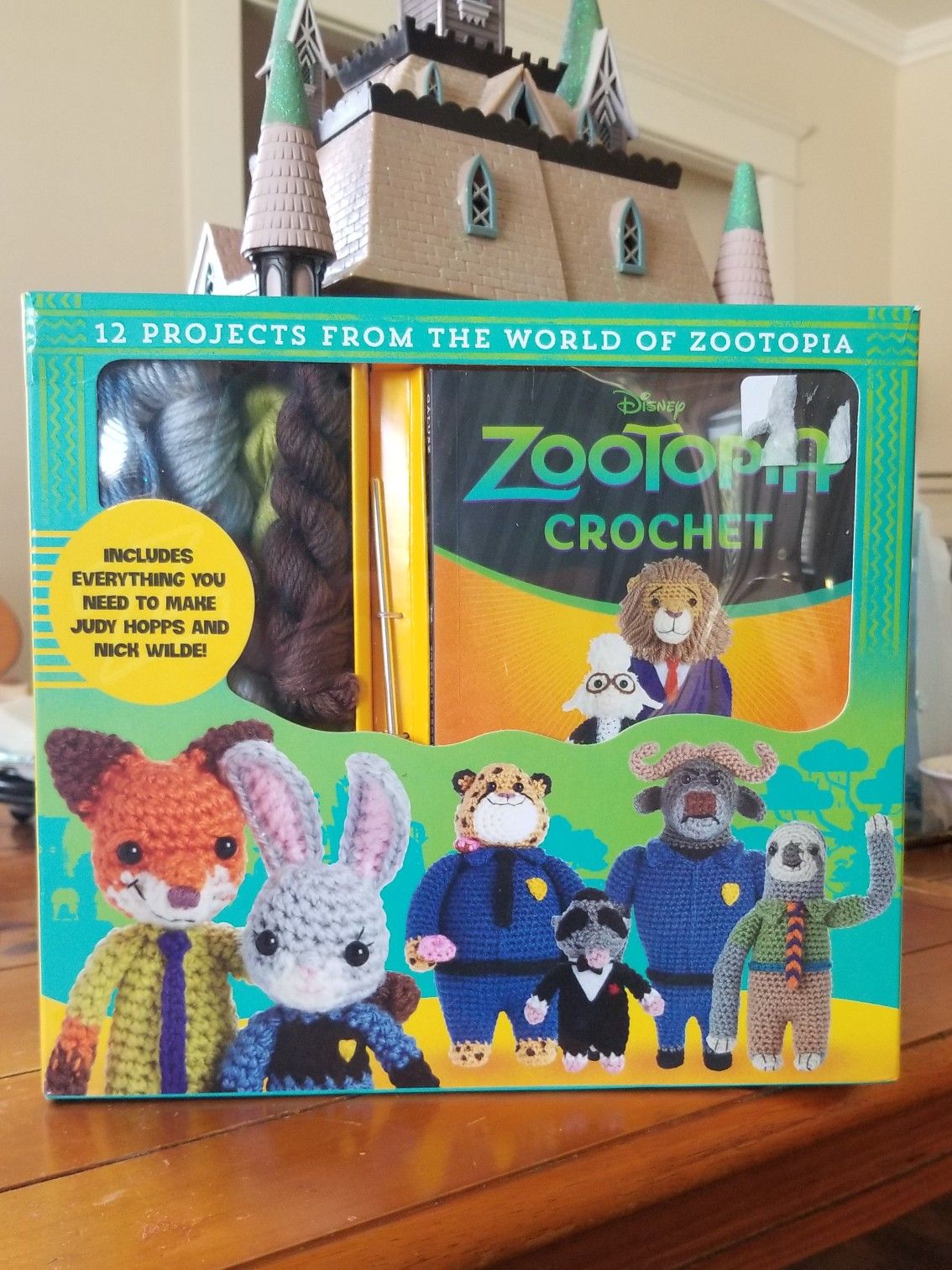 Disney Zootopia Crochet Kit 12 Characters Book Hook Yarns Needle Stuffing Floss