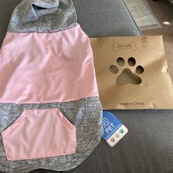 (FATCOOLGOO)Dog Pink Hoodies Size M