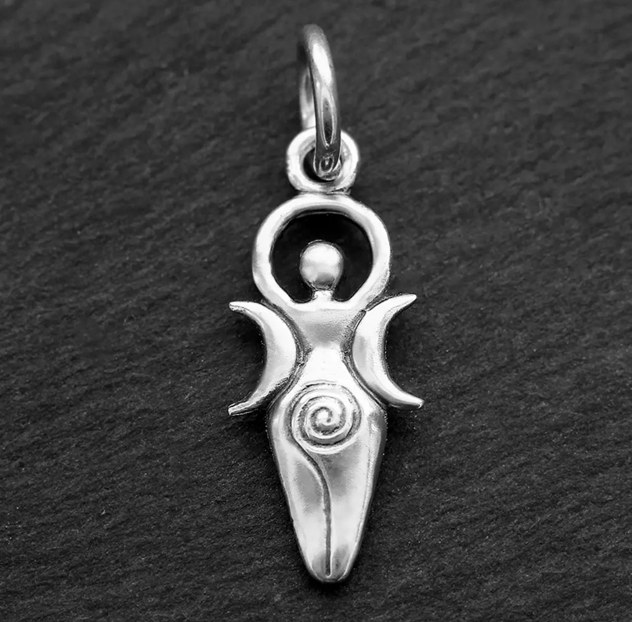 Pagan Spiral Goddess Pendant – Wiccan Divine Feminine Charm 925 Sterling Silver