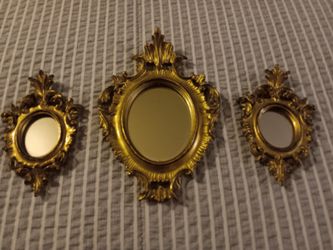 Set of 3 Vintage Giltwood Italian Florentine Mirrors