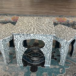 3 Coffee Tables, 1 Large Table and 2 Side Tables, Decorative