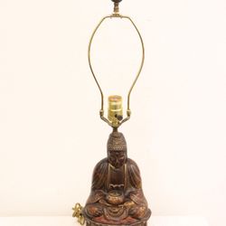 Chinese vintage painted deity (10.8"H), 25.35"H 