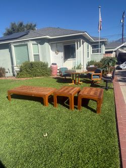 Wood furniture herringbone pattern