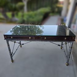 Antique Maitland-Smith Leather Top Desk