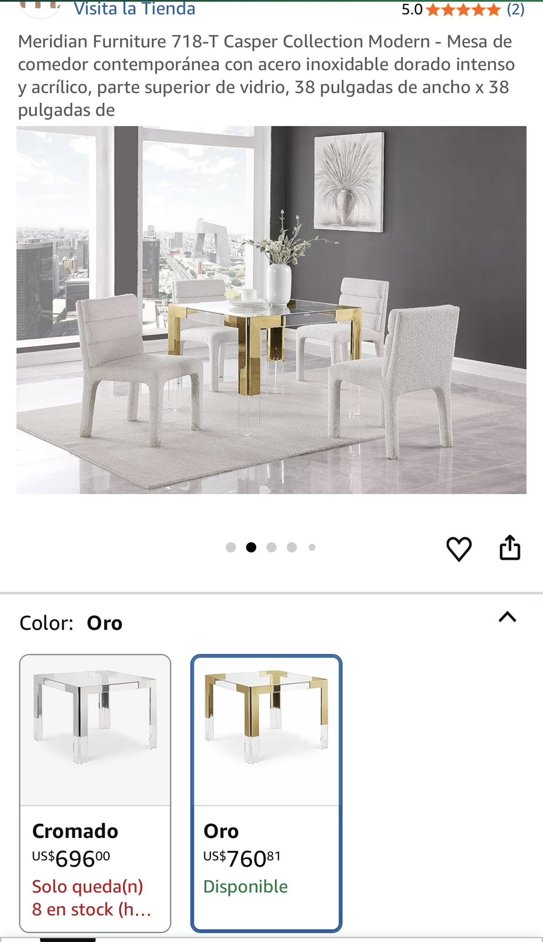 Meridian Furniture 718-T Casper Collection Modern