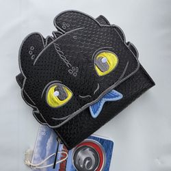 How To Train Your Dragon Toothless & Fish Figural Wallet NEW 
