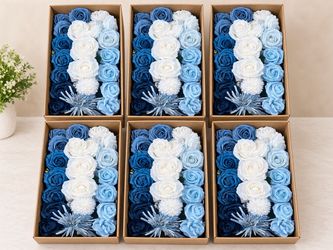 Artificial Rose Flower Boxes – Set of 6