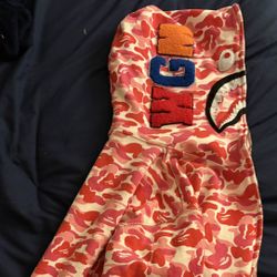 Pink Bape Hoodie Size Large
