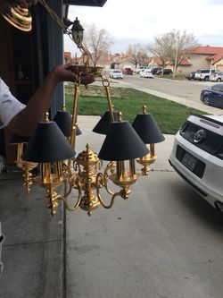 Chandelier black and gold